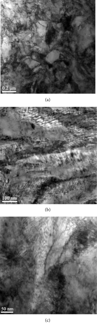 Figure 10. Electron micrograph (TEM) of 600 nickel alloy heat treated at 400˚C during 1800 s followed by the intense deformation process (SPD-BC route after 6 passes)
