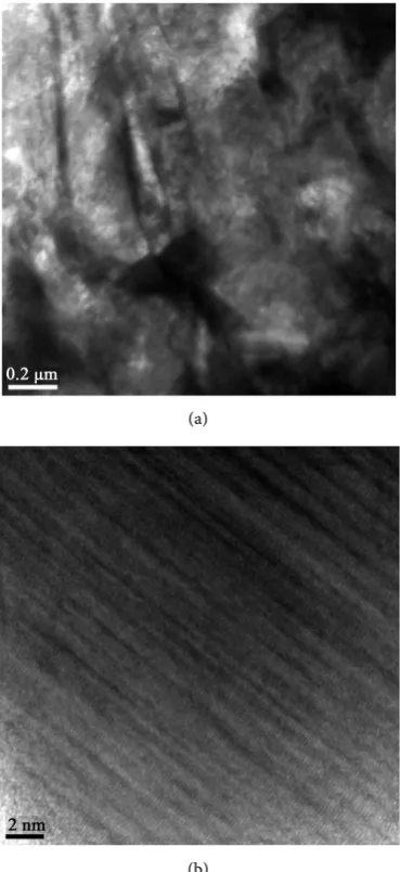 Figure 9. Electron micrograph (TEM) of 600 nickel alloy heat treated in 673K during 1800s followed by the intense deformation processing (SPD)