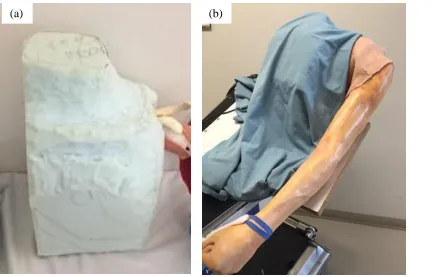 Figure 3.13: (a) Sculpted foam torso. (b) Torso covered by drape. 