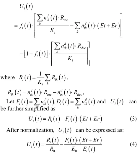 Table 2. Payoff matrix of two nodes. 