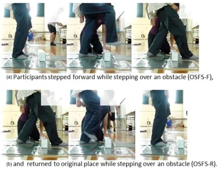 Figure 1. Obstacle single leg forward step test (OSFS test). 