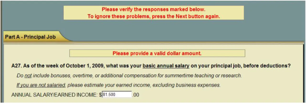 Figure 9.  Screen shots of the disability question.  Participants had difficulty interpreting the  response scales