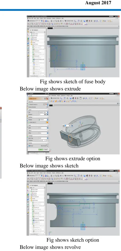 Fig shows extrude option Below image shows sketch 