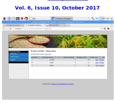 Fig shows hardware implementation of ration distribution system using raspberry pi 3 with clear pictorial view of solenoid valve for liquid dispensing and motor connected to load cell for solid goods dispensing