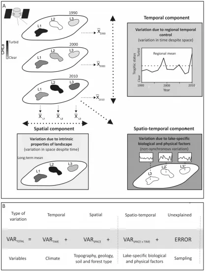 Figure 1.2: Schematic (A) and statistical (B) models of variation in the trophic status 