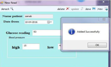 Figure 14: Readings was added successfully for the second patient 