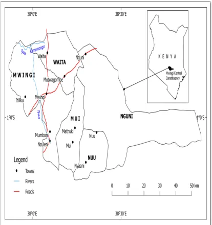 Figure 3.1: Map of MCC and its location in Kenya  