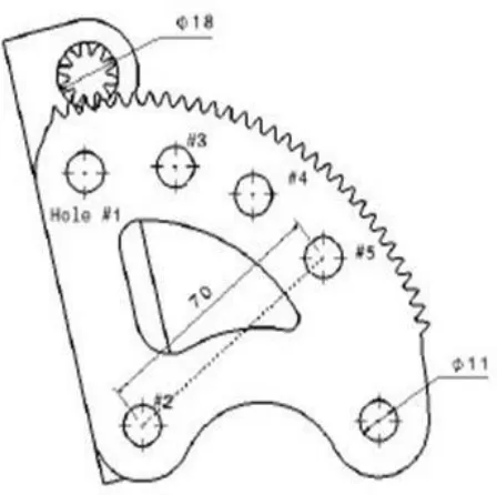 Fig.2.2 Drafting of designing toothed bracket 