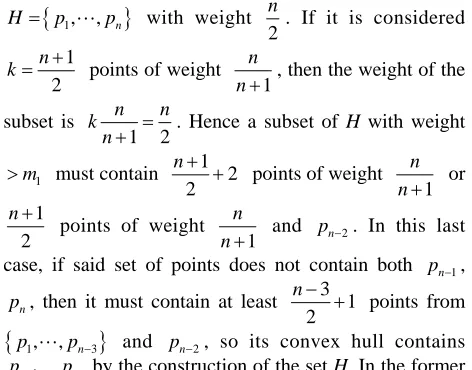 Figure 2. Example for n = 5. Cm1 is the shaded region. 