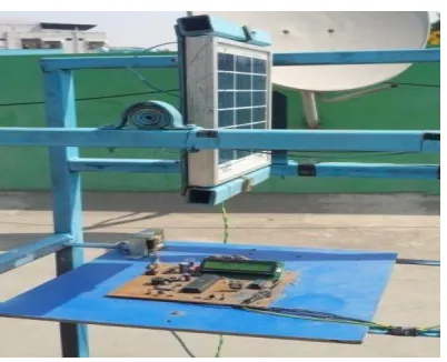 Figure 6: single axis tracking solar panel at ( -86.85 tracking angle with respect to the ground  