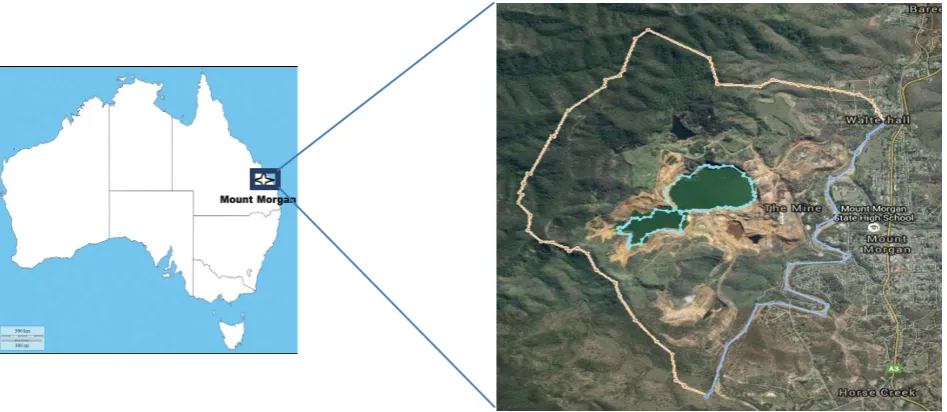 Figure 2. Plan view of the contaminated aquifer area in Queensland, Australia. 