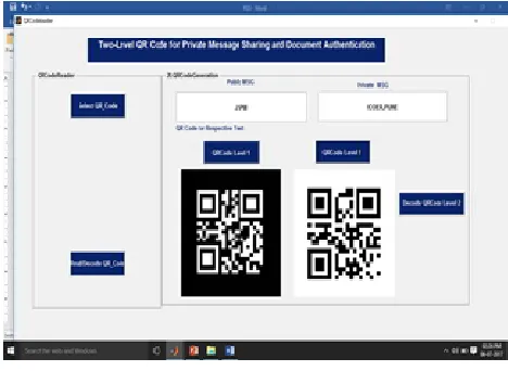 Fig .1 Generation of two storage level QR code 