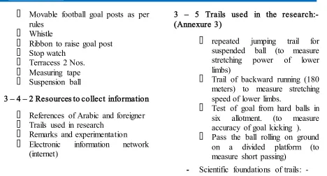 Table (2): Coefficients between validity and endurance and objectivity for trails in research sample: 