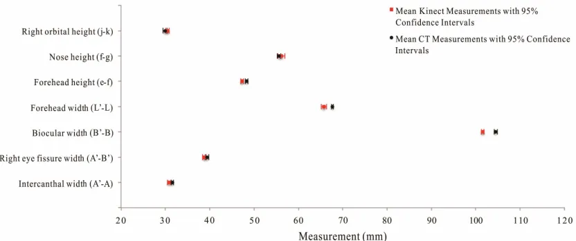 Figure 5. Measurements of anatomical features on the Clear Phantom. 