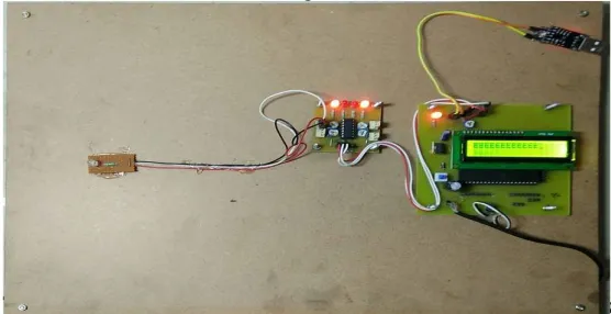 Fig 4: Transmitter Module with Controller Circuit interfaced with LED Panel  