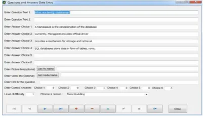 Fig 2: Form for adding questions and answers 
