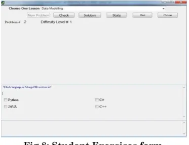 Fig. 7: Student lessons and examples form 