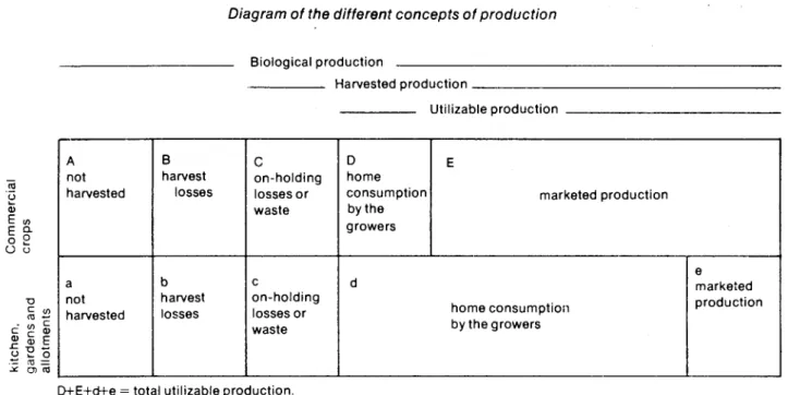 Diagram  of  the different  concepts  of  production 