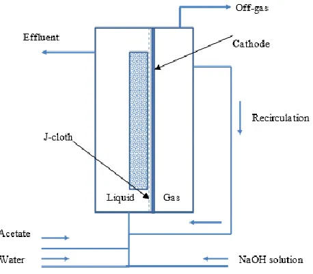Figure 2.5 – Diagram of a continuous-flow MEC setup. (Modified from Tartakovsky et al., 2009) 