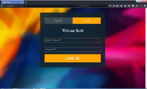 Fig. 3 Sign-up Page This is the prototype of the sign-up page. Whenever user first accesses the site, this page is displayed