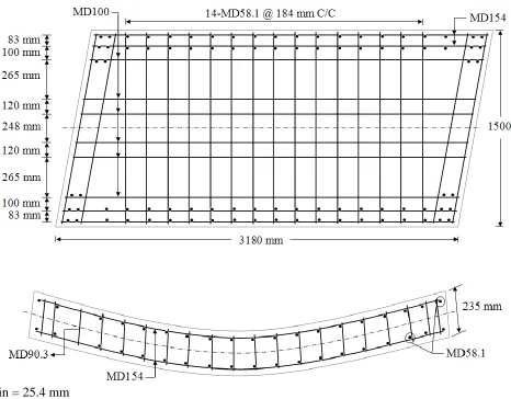 Figure 3.1 – RC segment dimensions and detailing.  