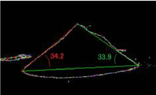 Fig. 6 Measurement of left and right angles of the pile  