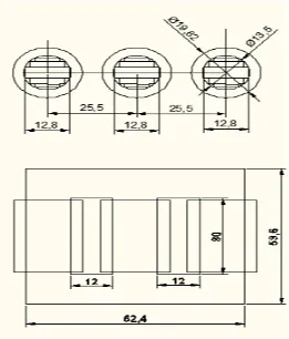 Fig 1. Designed line drawing dimensions of window in AUTOCAD   