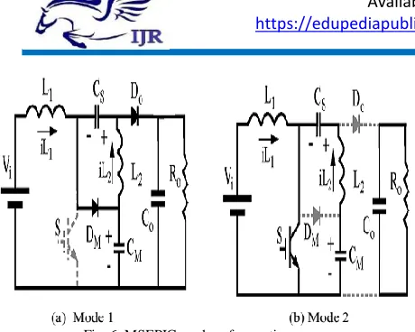 Fig. 6. MSEPIC modes of operation conduction- operation of the MSEPIC converter presents the 