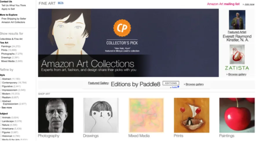 Figure 1: Amazon Art Homepage 