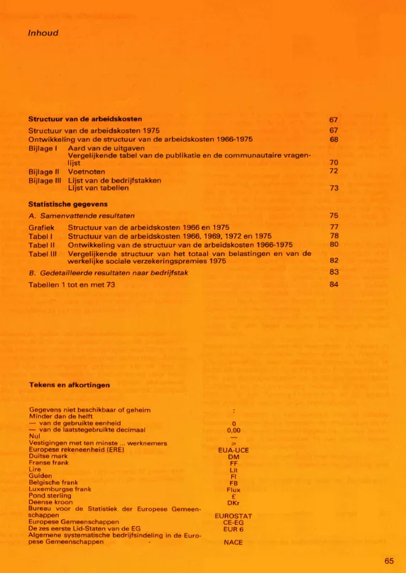 Tabel I Structuur van de arbeidskosten 1966, 1969, 1972 en 1975 