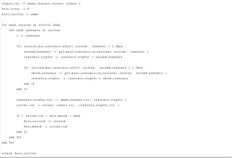 Figure 3.4: The sentence-triplet clause classiﬁer compares the given clause from the abstract