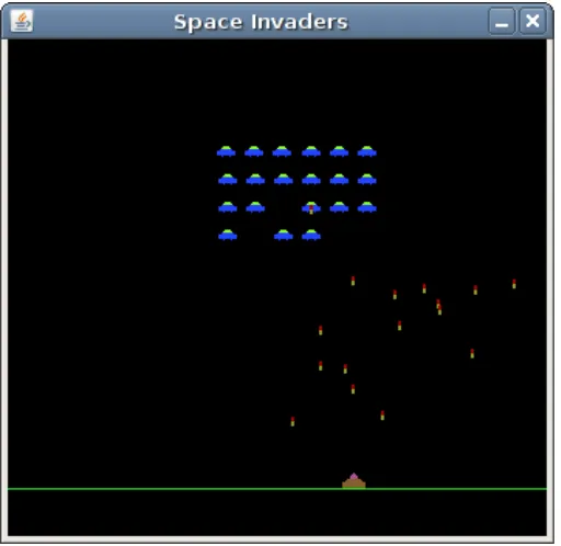 Figure   9:   Screen   captured   from   the   Space   Invaders   game   