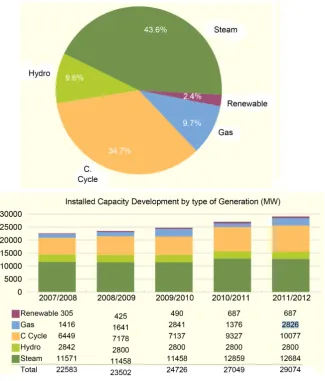 Figure 2. Installed capacity by type (MW*). 
