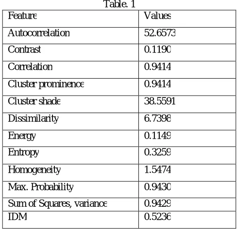 Table. 1 Feature 