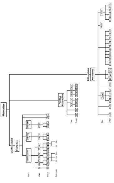 Figure 1.1 - Diagram expressing the systematics of meteorite classification. 
