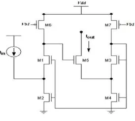 Fig. 3.  Bulk driven current mirror 
