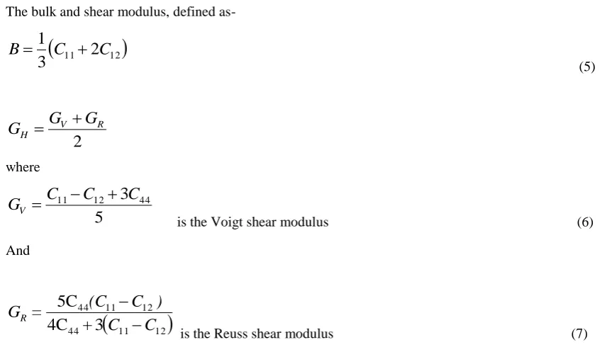 Table 2: Calculated elastic constants and mechanical properties of LuPt3 
