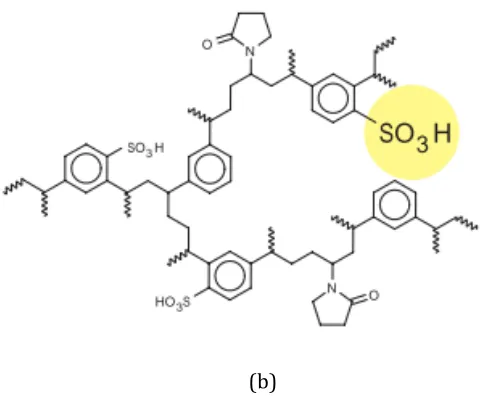 Figure   2.6   The   structure   of   Oasis   (a)   MAX   and   (b)   MCX   sorbent   (Waters,   Oasis   sample   extraction   products)