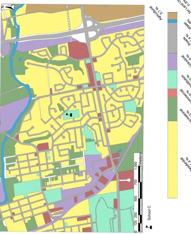 Figure 9: Street Pattern and Land Use in Study Area of School C 