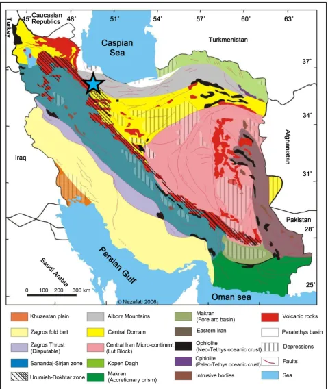 Figure 1. Iran structural zones map, (Nezafati 2006). 