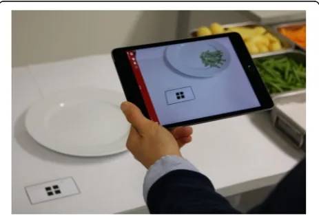 Fig. 2 The ServAR tool. The tool comprised virtual objectsconsisting of the test food (e.g
