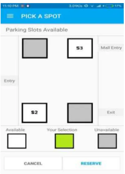 Figure 5. Android app prototype shows the details of reservation before confirming the slot  