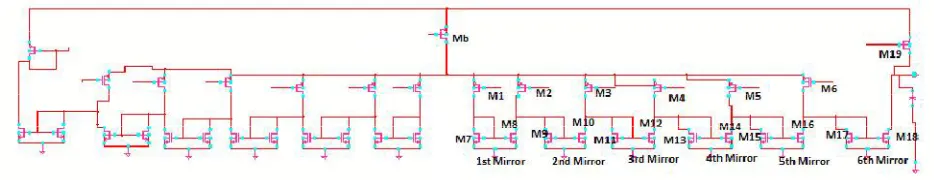 Figure 4: The schematic of the 6-step NCM amplifier  
