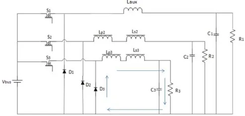 Fig. 6 Mode 5 operation of coupled inductor based SIMO interleaved step down converter   