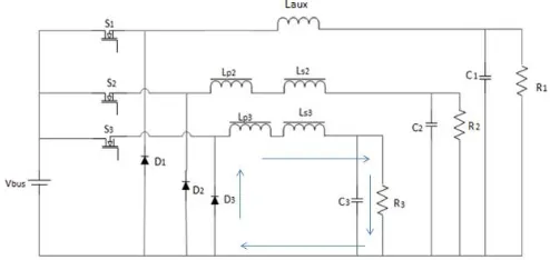 Fig. 6 Mode 5 operation of coupled inductor based SIMO interleaved step down converter   