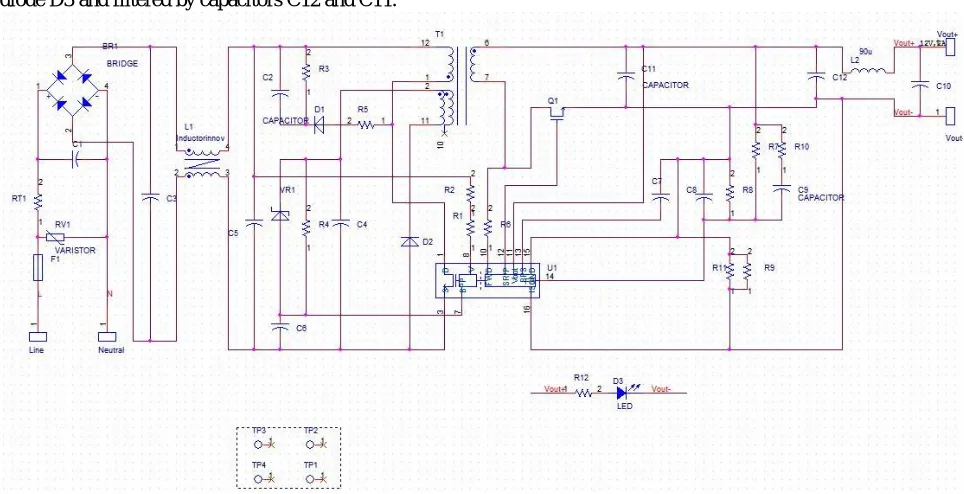 Fig. 1Schematic diagram of DC power supply using inno-switch 