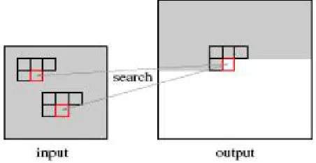 Fig. 6 –Pixel-based Non parametric Texture Synthesis 