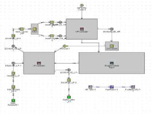 Figure 10. Simulation model layout for the DCEE concept in GT-power.