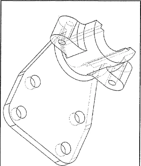 Figure 1.1 Wireframe model of a bracket base