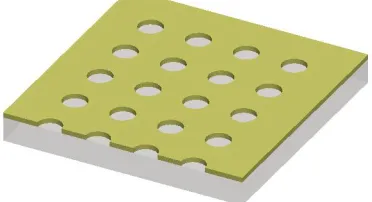 Figure 2-5 Periodic nanohole array supporting extraordinary optical transmission. 